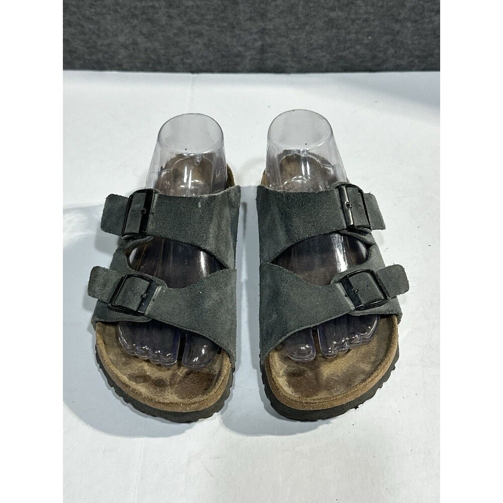 Birkenstock Betula Arizona Sandal Women Dark Grey Suede Leather  Size 38 Narrow - Picture 4 of 10